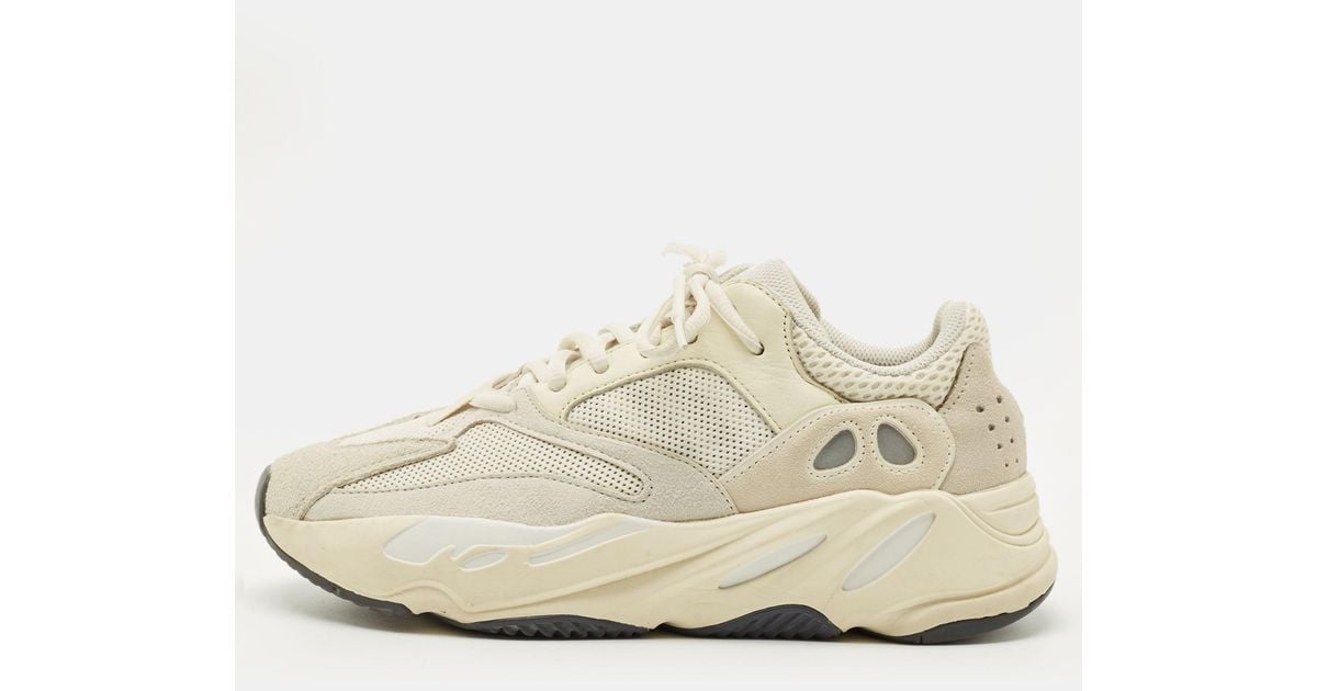 Text Tile Material Yeezy Cream Fabric And Suede Yeezy Boost 700 Lace Up Sneakers Size 40 ...