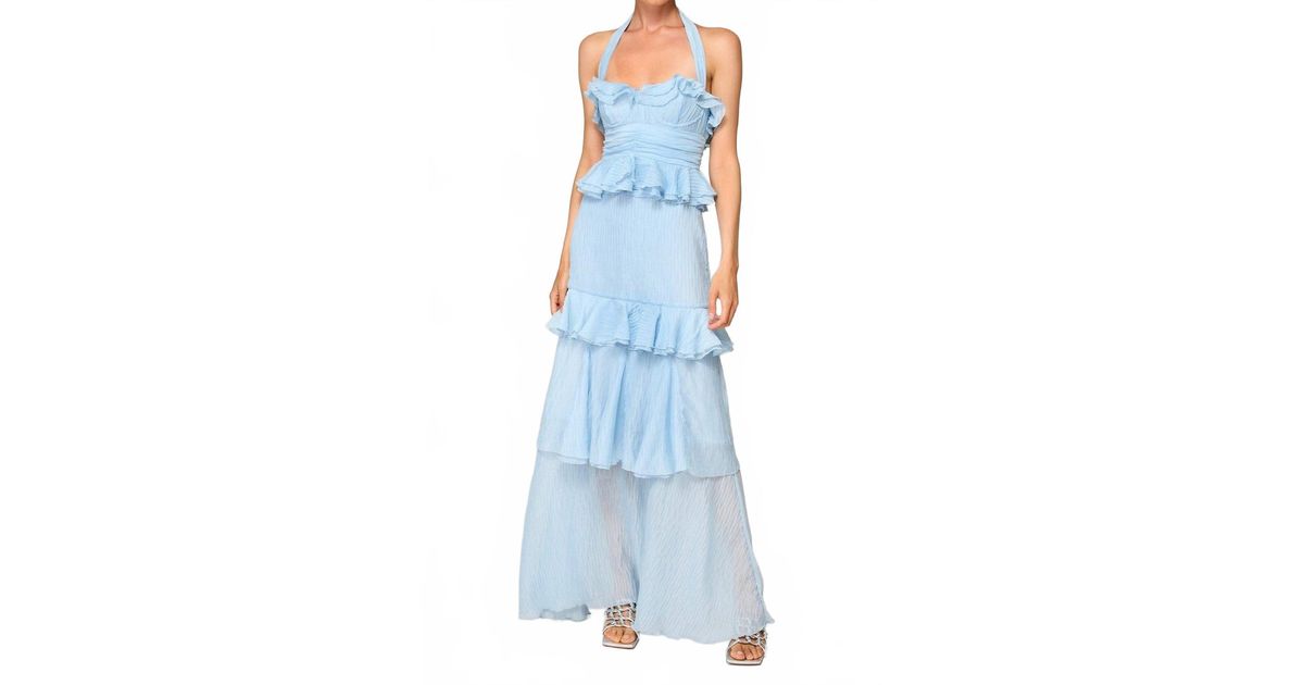 knee length dresses for ladies Belted Maxi Dress in Yellow Floral Design main image 1