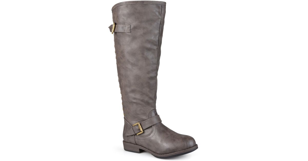 Journee Collection Wide Calf Spokane Boot in Gray Lyst