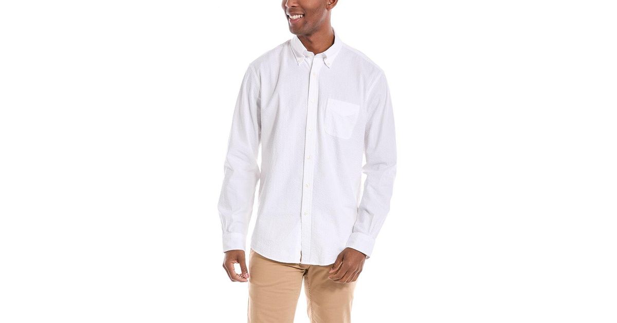 Brooks Brothers Regular Fit Seersucker Shirt in White for Men | Lyst