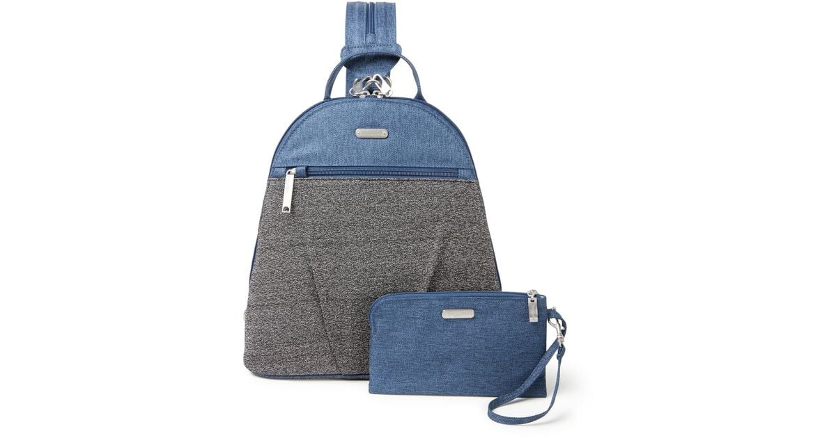 Baggallini Securtex Antitheft Convertible Backpack in Blue Lyst