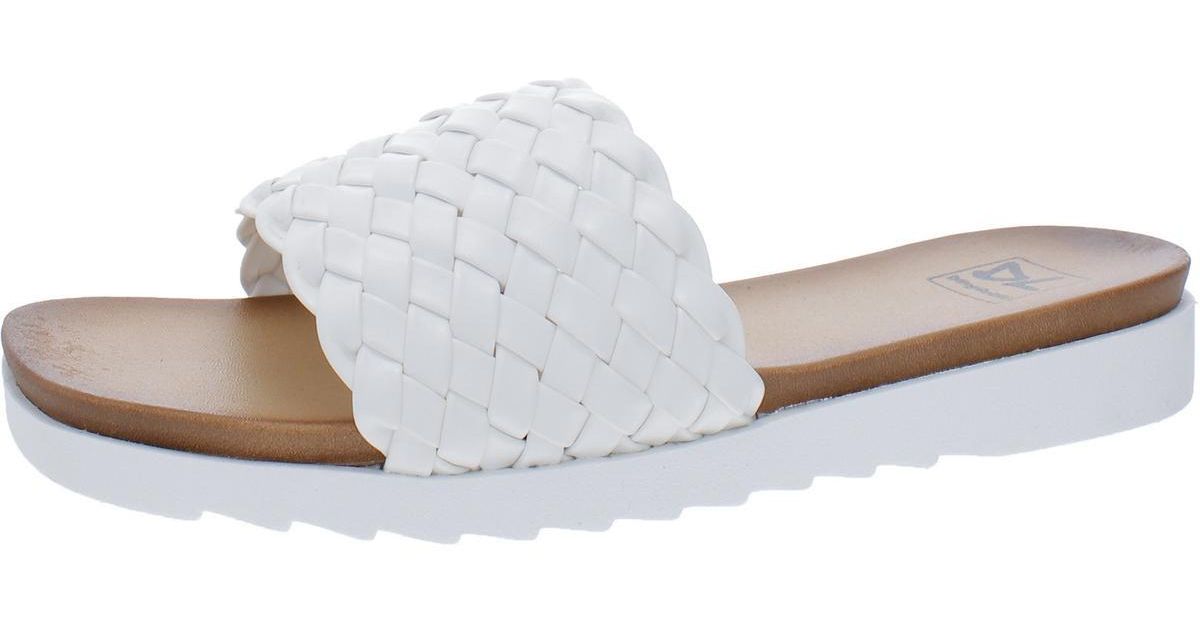 Dirty Laundry Enjoy It Faux Leather Slip On Slide Sandals in White Lyst