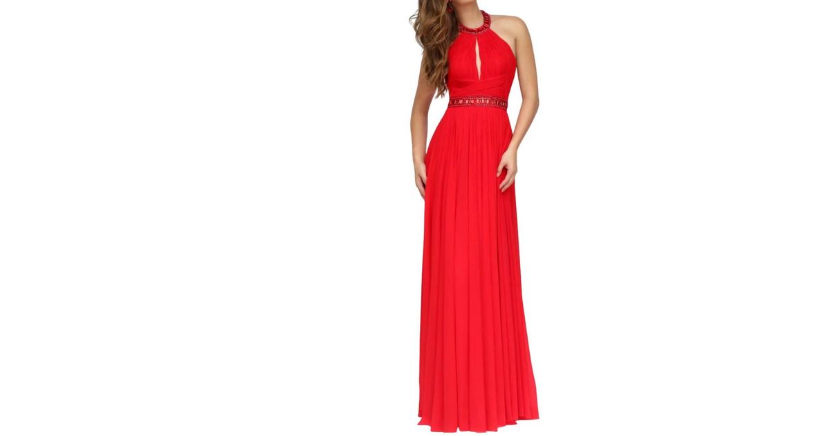 plus size halter formal dress Tie Neck Halter Dress main image 1