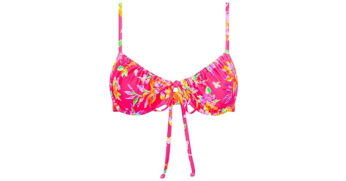 Kulani Kinis Ruched Underwire Bikini Top In Viva Dreama in Pink Lyst