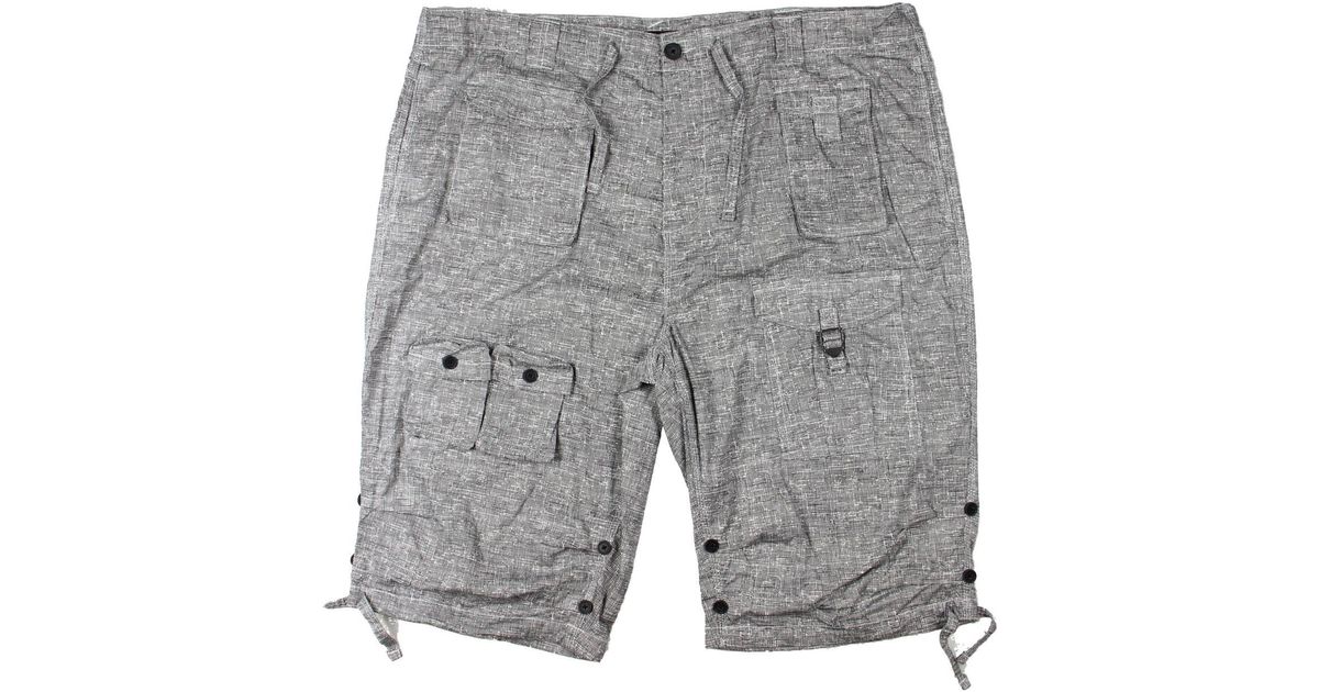 Sean John Pleated Velcro Back Pockets Cargo Shorts in Gray for Men | Lyst