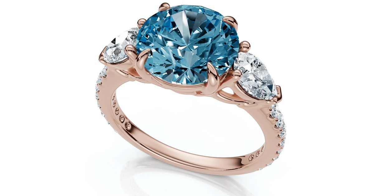 Pompeii3 3 1/2Ct Fancy Lab Grown Accent Diamond Engagement Ring 14K in ...