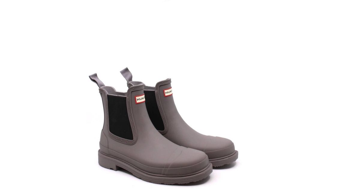 HUNTER Commando Chelsea Boot in Brown | Lyst
