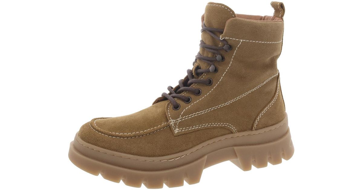 Steve Madden Wager Lace Up Round Toe Combat & Lace-Up Boots in Brown ...