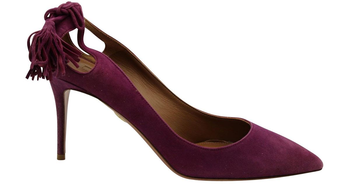 Aquazzura Forever Marilyn Tassel Pumps in Purple Lyst