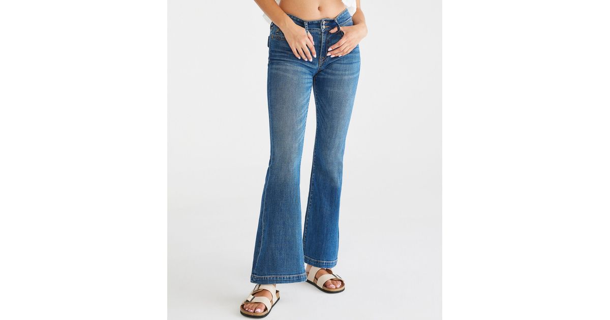 Aéropostale Flare Lowrise Jean in Blue Lyst