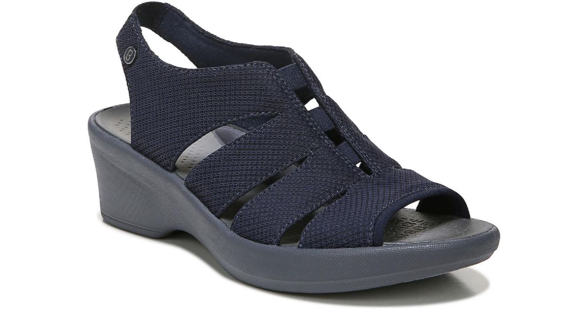 Bzees Finale Cushioned Footbed Slingback Wedge Sandals in Blue | Lyst
