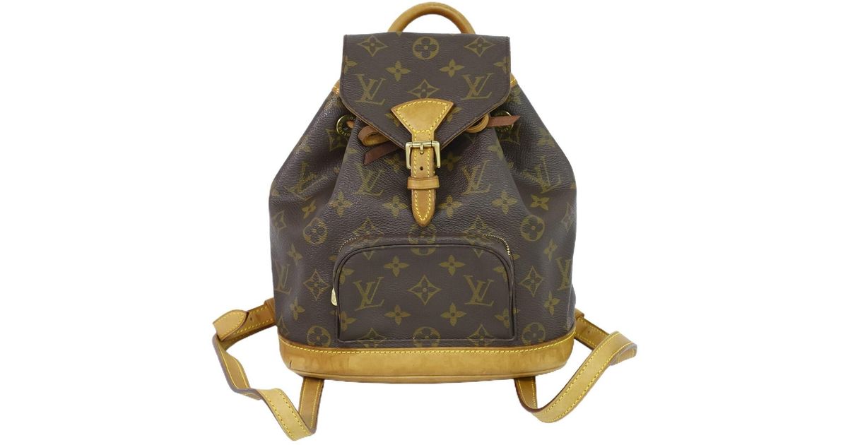 Louis Vuitton Montsouris Brown Gold Plated Backpack Bag (Pre-Owned)