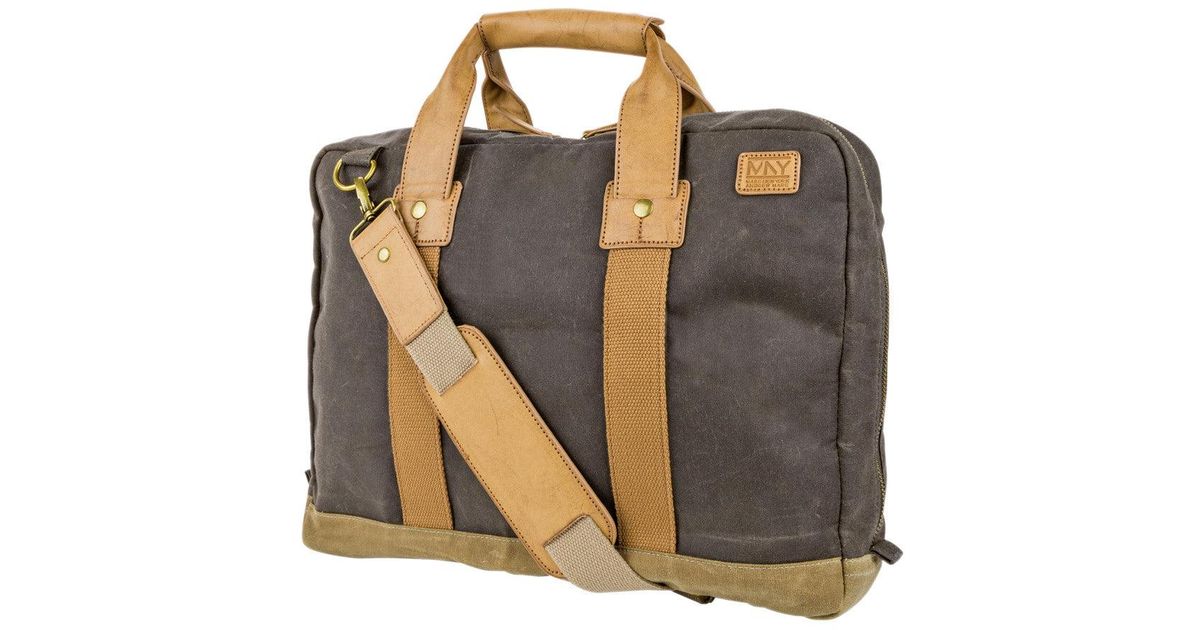 Marc New York Fairfield Canvas & Leather Top Handle Briefcase in Green