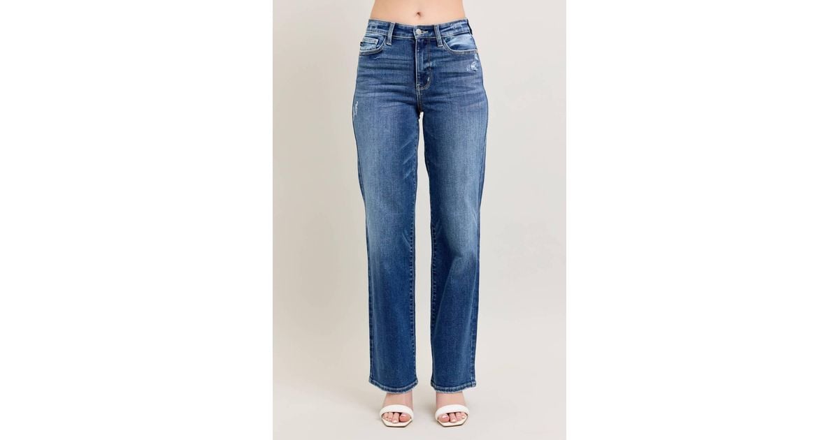 Judy Blue 90's Straight Leg Jeans in Blue | Lyst