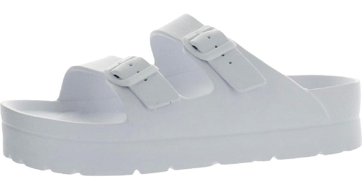 MIA Slides Adustable Flatform Sandals in Gray | Lyst