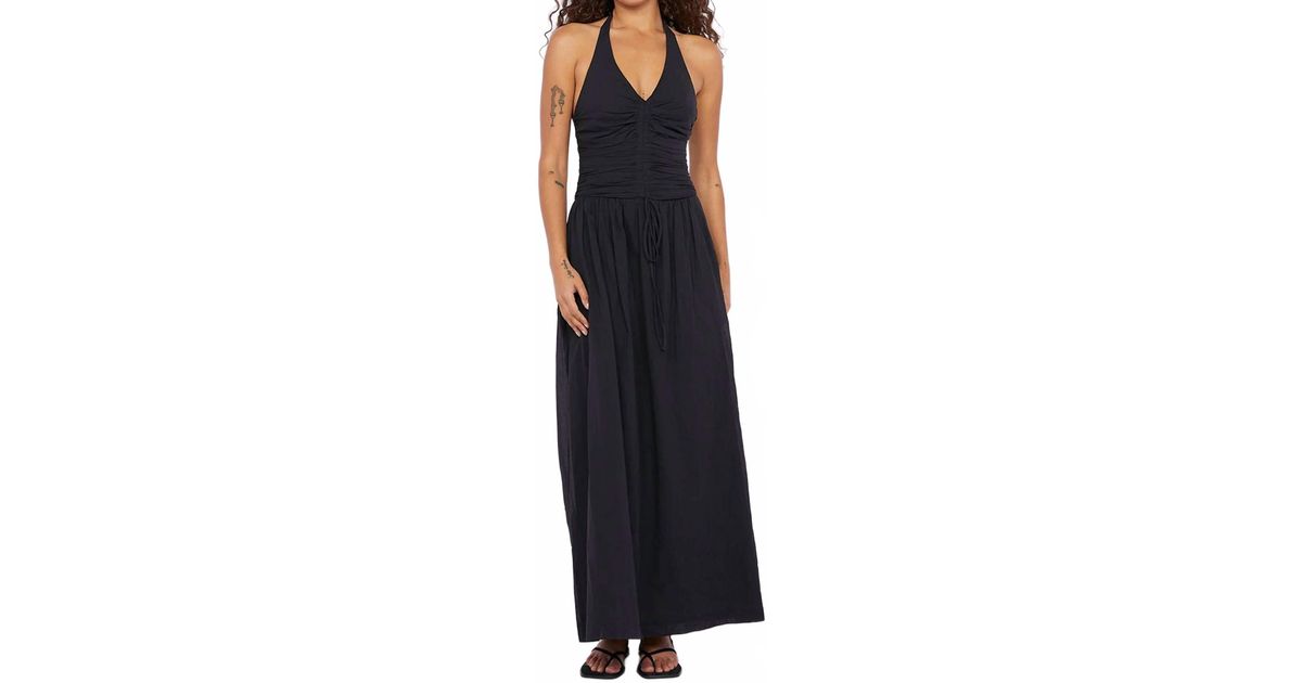 black long dress halter neck Halter Neck Frill Jersey Maxi Dress, Black – Jolie Moi Retail