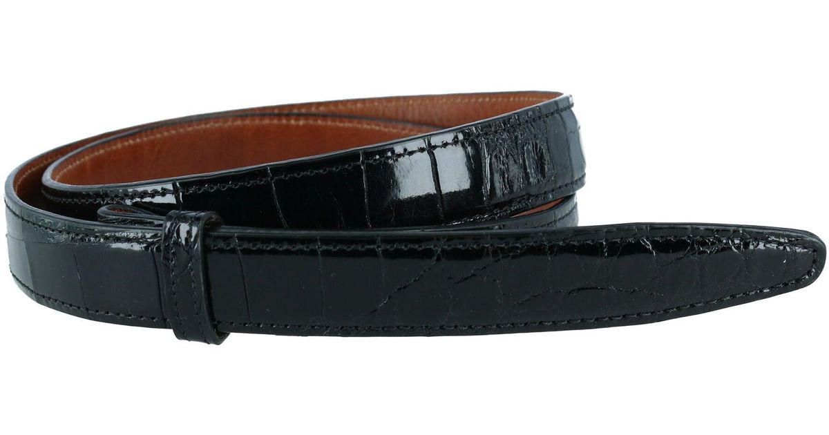 Trafalgar Genuine Alligator 25mm Compression Belt Strap in Black for Men