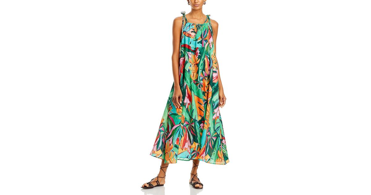 FOLIAGE WHISPER WOVEN MIDI DRESS main image 0
