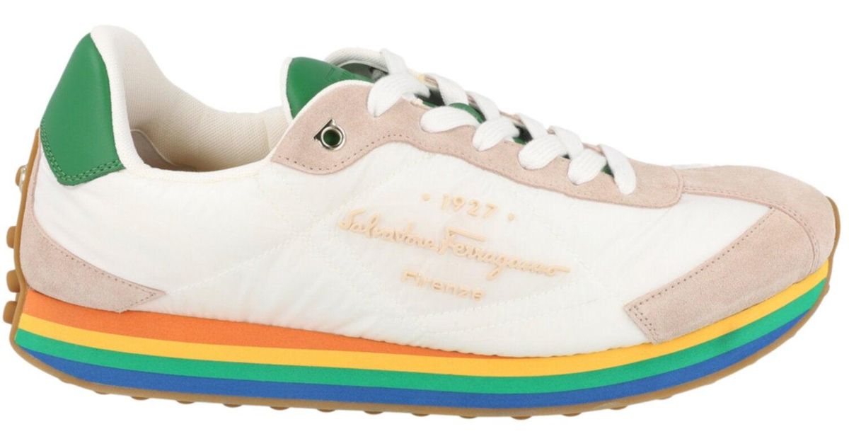 スニーカー FERRAGAMO Sneaker 'Iggy' multicolored Salvatore Ferragamo Iggy Mixed Media Sneakers | ShopSimon
