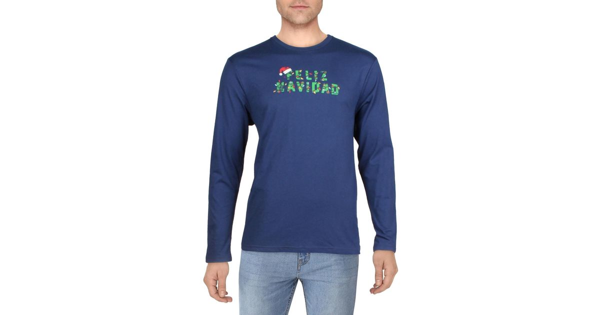 Club Room Crewneck Knit Graphic T-shirt in Blue for Men | Lyst
