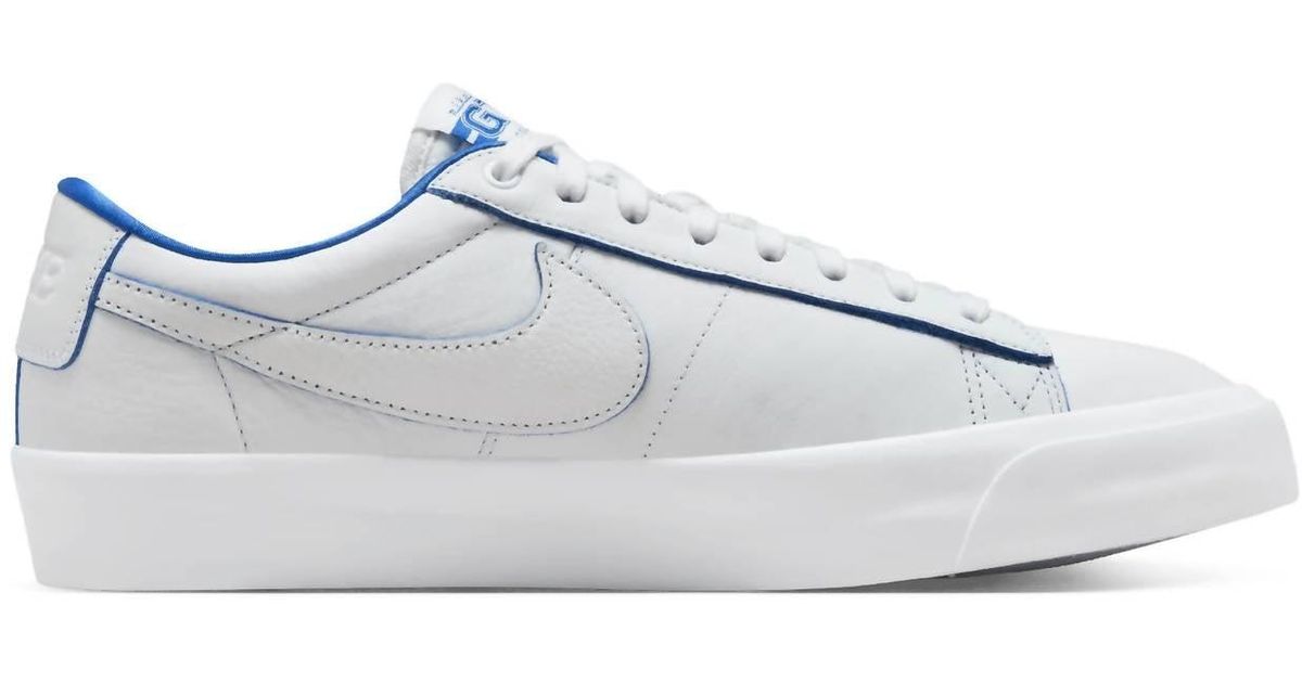 womens blazer low leather sneaker in white