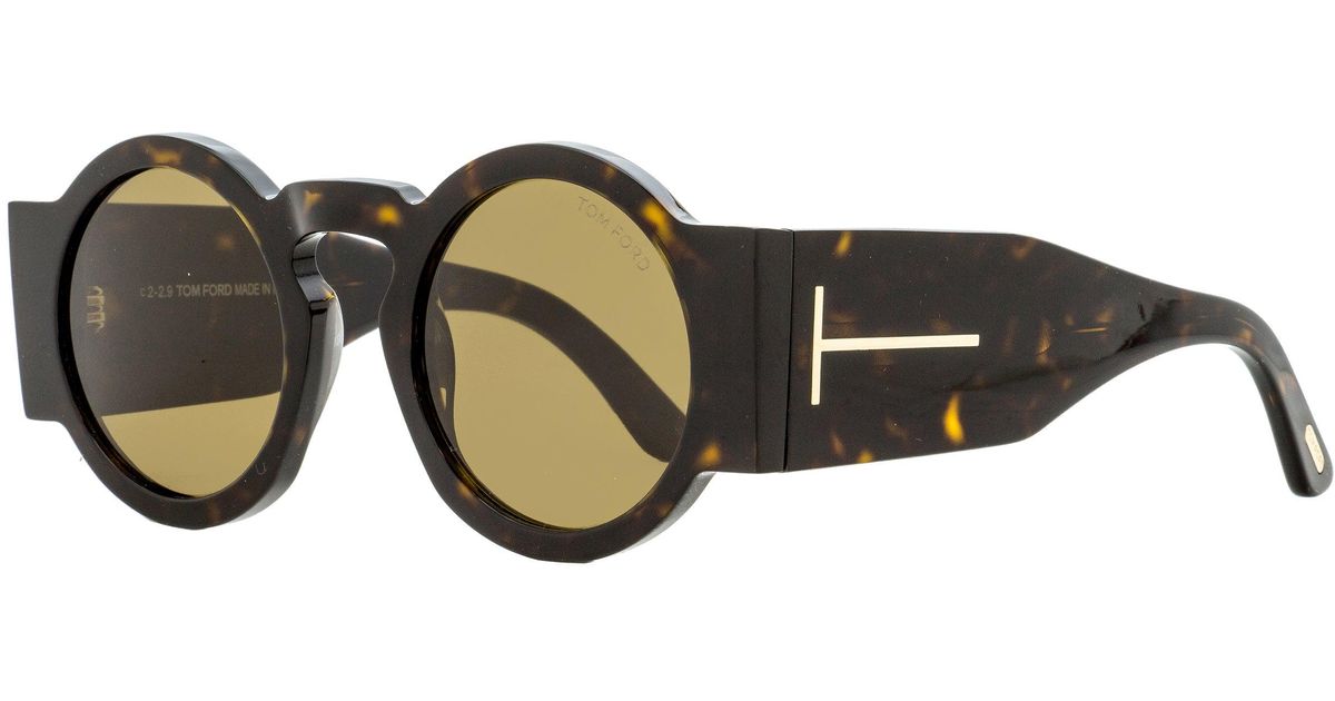 Tom Ford Round Sunglasses Tf603 Tatiana-02 Havana 47mm in Black | Lyst