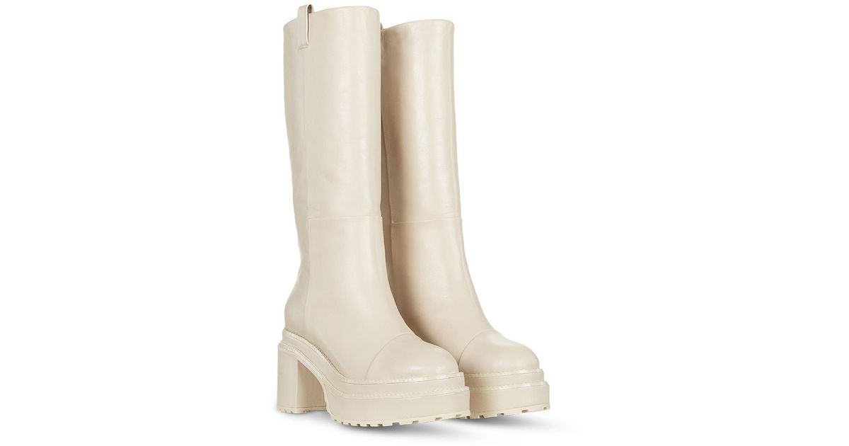 Cult Gaia Hana Boot Leather Tall Knee-high Boots in Natural | Lyst
