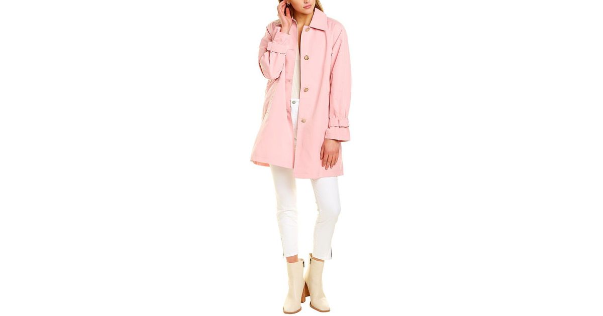 Via Spiga Swing Rain Coat in Pink | Lyst