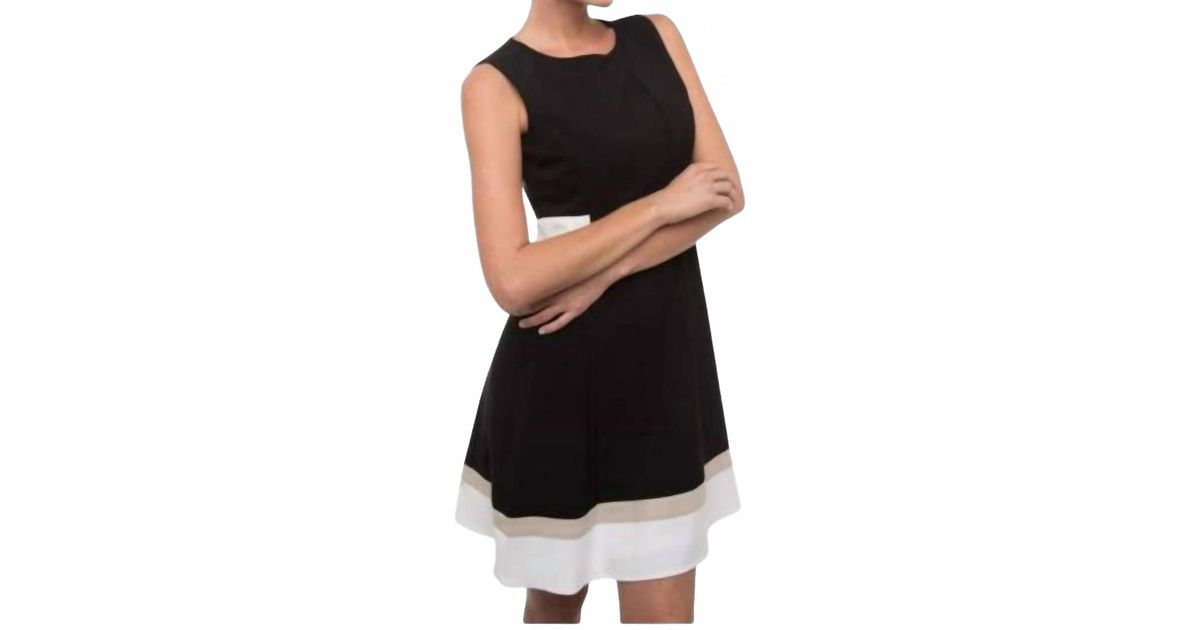 brown boots and black dress Little Black Modest Ponte Dress
