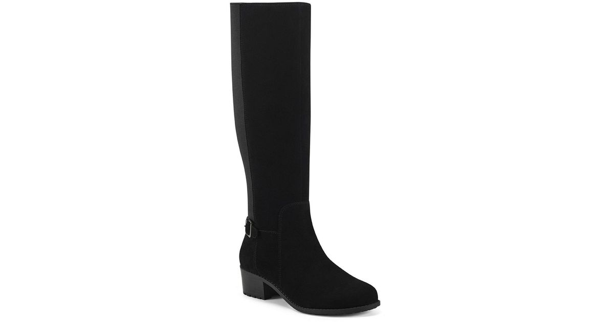 Easy Spirit Chaza Stretch Zipper Knee-high Boots in Black | Lyst