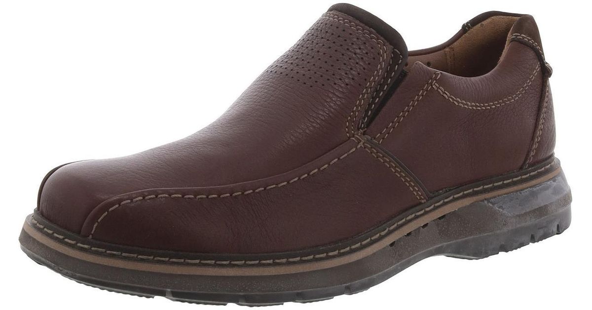Clarks Un Ramble Step Leather Slip On Loafers in Brown for Men | Lyst