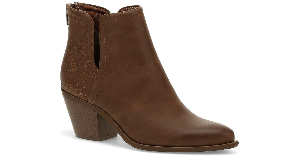 BareTraps Women’s Sam Ankle Boots – Block Heel, Microfiber, Comfy Casual Booties