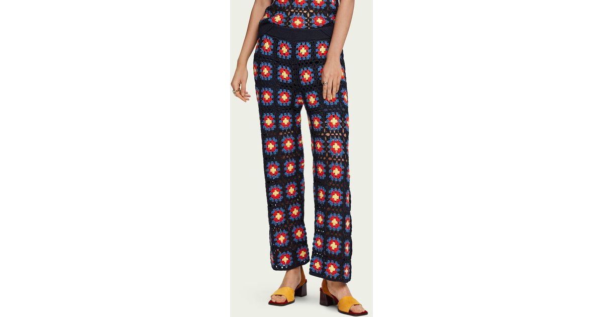 \u0026 Soda Wide Leg Crocheted Trousers 