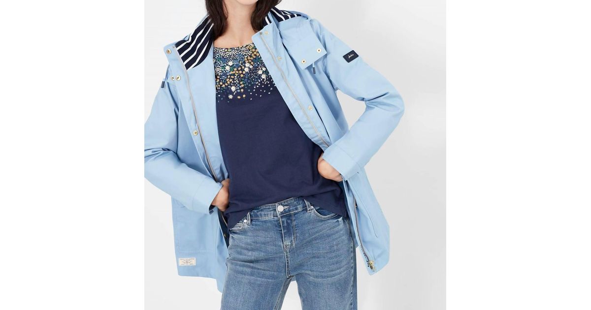Joules Coast Coastal Mac Raincoat I in Blue Lyst