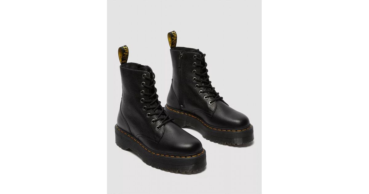 Dr. Martens Pisa Leather Jadon Lace-Up Boots in Black | Lyst