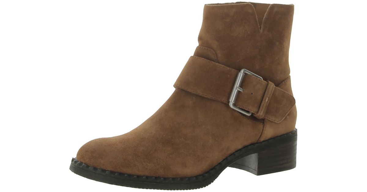 Gentle Souls Best Slit Moto Suede Casual Ankle Boots in Brown | Lyst
