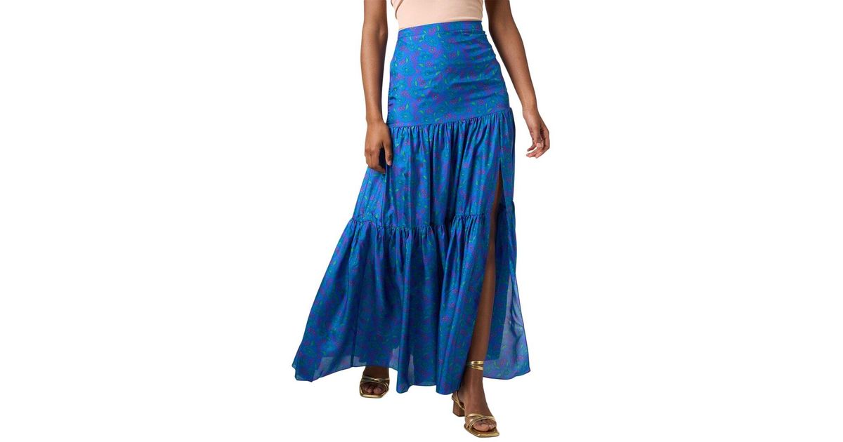 Veronica Beard Serence Silk Maxi Skirt in Blue | Lyst