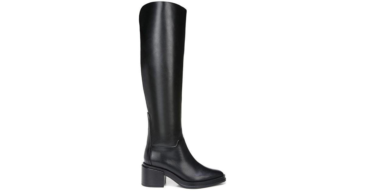 Franco Sarto Dorica Leather Wide Calf Over-the-knee Boots in Black | Lyst