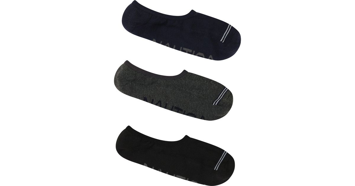 Nautica Shoe Liner Socks, 3-pack in Blue for Men | Lyst