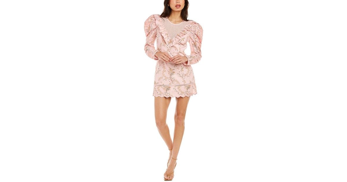 LoveShackFancy Lace Cedella Mini Dress in Pink - Save 1% | Lyst