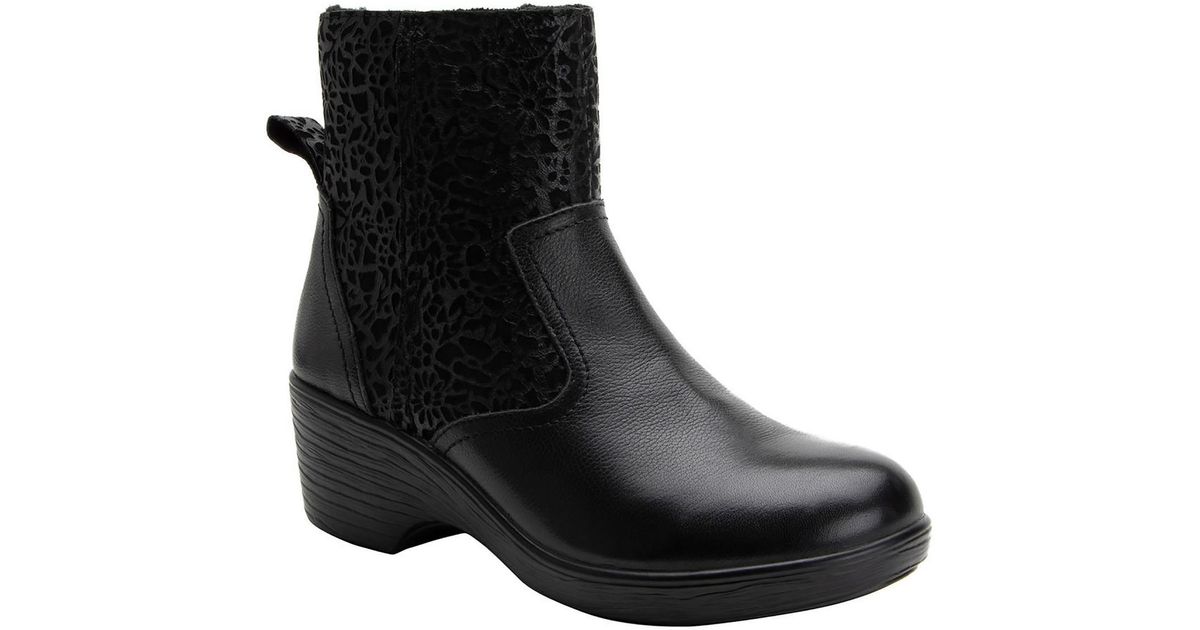 Alegria Sri Leopard Print Calf Hair Ankle Boots in Black Lyst