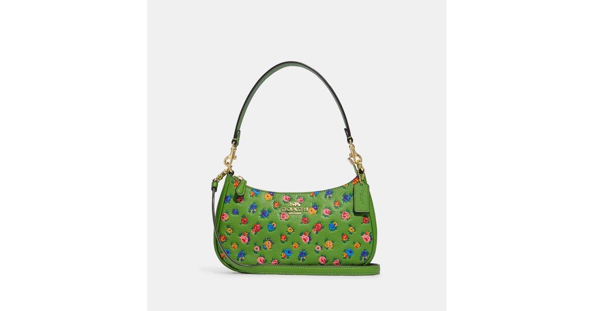 Rose print coach bag discount
