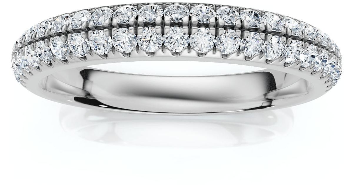 Pompeii3 1/4Ct Micro Pave Diamond Wedding Ring 1/2 Eternity Band 14K ...