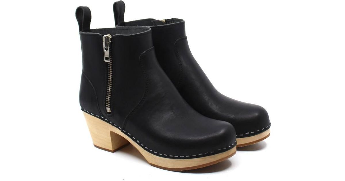 Swedish Hasbeens Zip It Emy Ankle High Boot in Black | Lyst