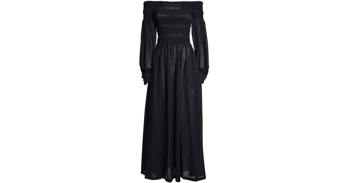 Max Mara Manu Off Shoulder Dress in Black | Lyst