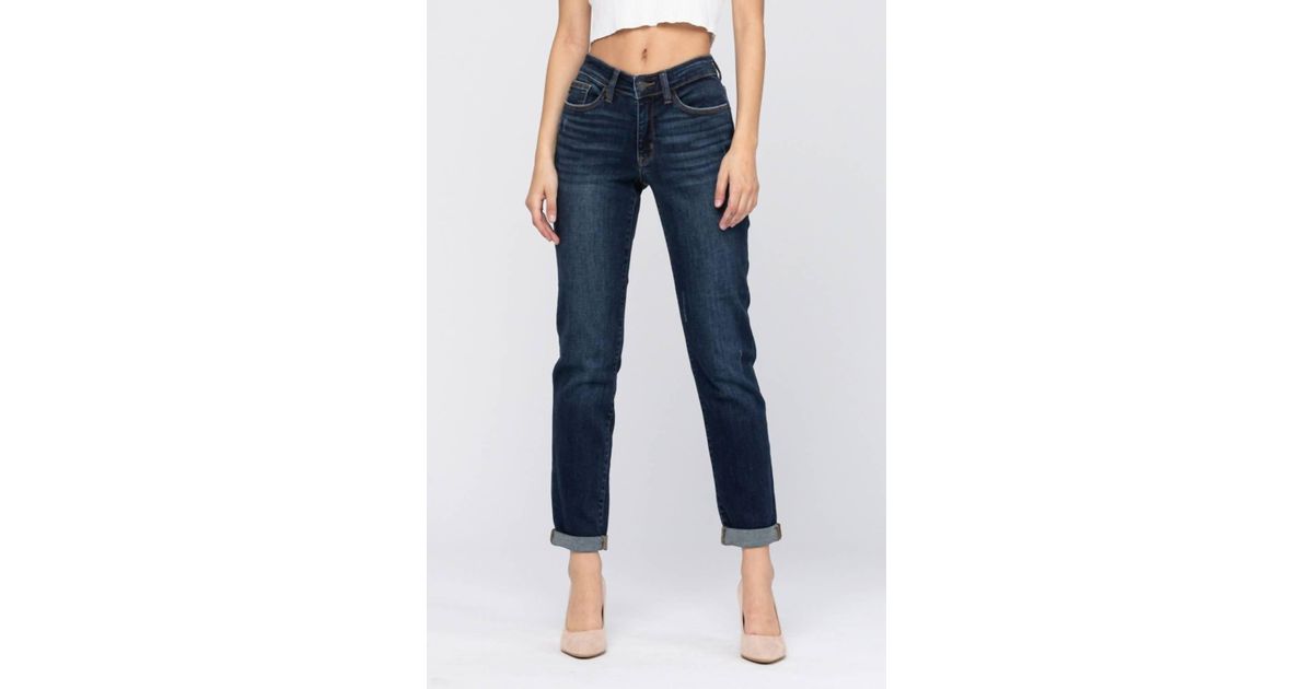 Judy Blue Low-Rise Cuffed Slim Jeans