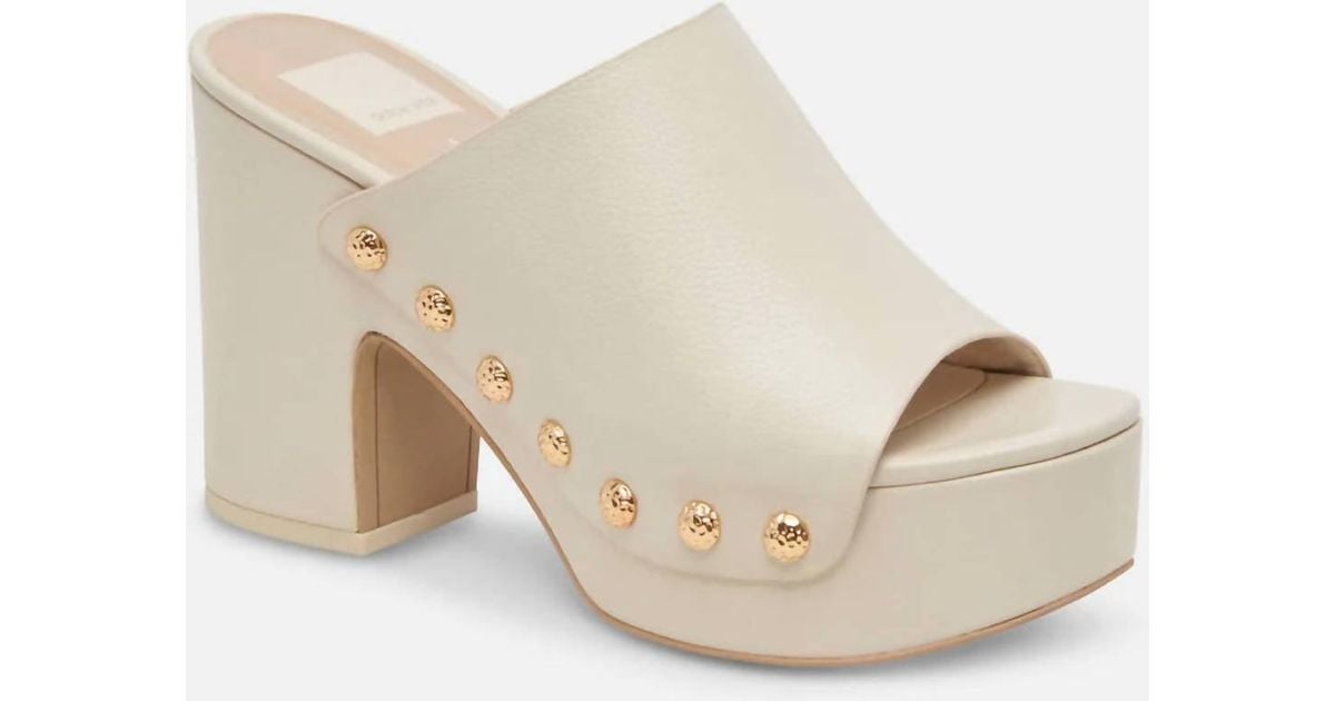 Dolce Vita Emol Chunky Clog Mule In Off White Leather Lyst