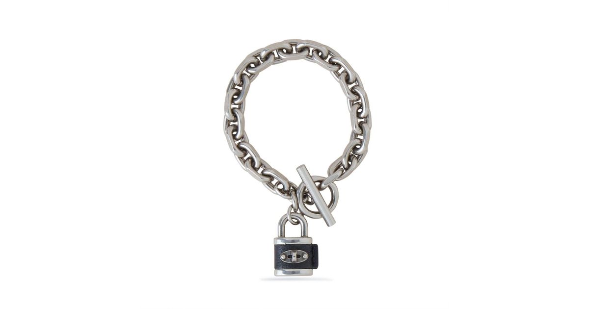 Mulberry Padlock Chain Bracelet in Metallic
