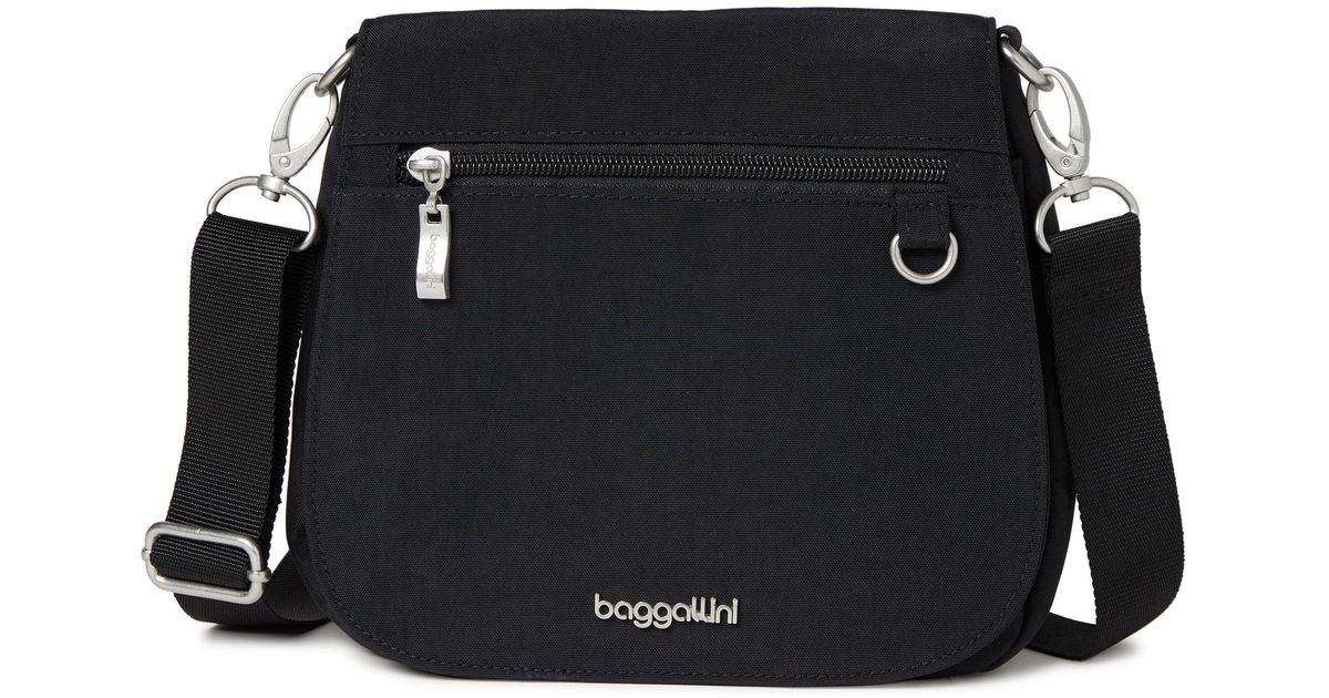 Baggallini Flap Zip Crossbody in Black Lyst