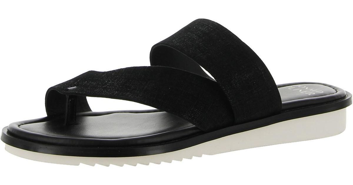 Donald J Pliner Romeo Suede Toe-post Slide Sandals in Black | Lyst